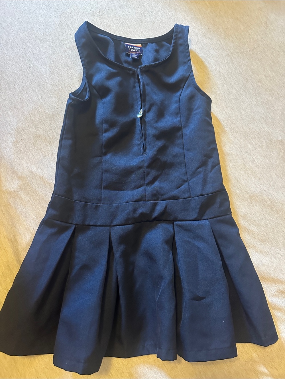 French Toast Navy Pleated School Jumper